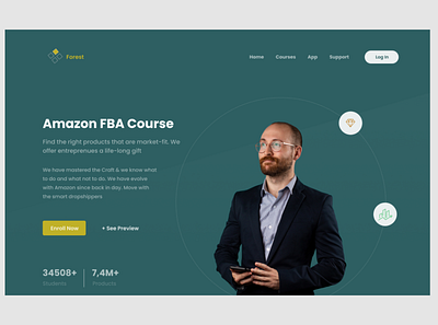 Forest website design academy amazon amazonacademy amazonfba branding clean cleanwebsite course design illustration logo minimal minimalistic modernwebsite ui ux web web design website websitecourse