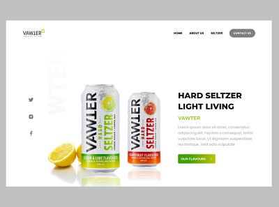 Vawter seltzer website design. beautiful beautifulwebsite branding design illustration logo minimal minimalisticwebsite soda sodawater sodawebsite ui ux vodka vodkawebsite water waterwebsite web web design website