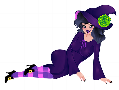 Witch Pinup Vector halloween illustration vector vector illustration witch