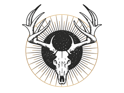 Deer Star circle dead deer deer head deer skull deer skuul design illustration skull star