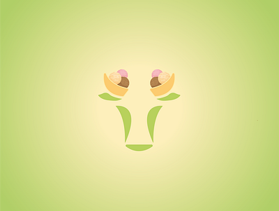 Cow and İce Cream cow design icecream illustration logo logo design