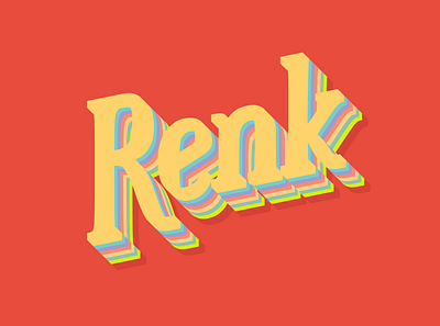 Renk (Color) color red renk retro typography