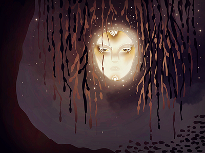 Lunar Goddess animation art design illustration illustrator moon illustration