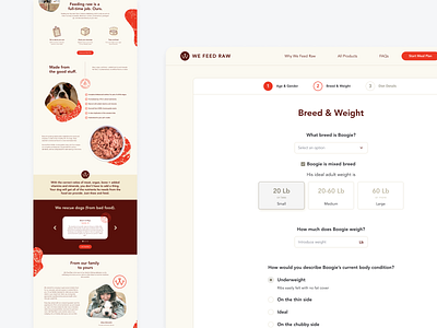 We Feed Raw animals app branding cat dashboard design dog dogs ecommerce illustration landing meal online shop pets shop uxui