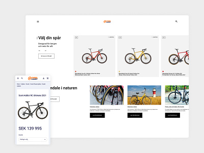 Bicycle shop bicycle bike mobile ui ux website design