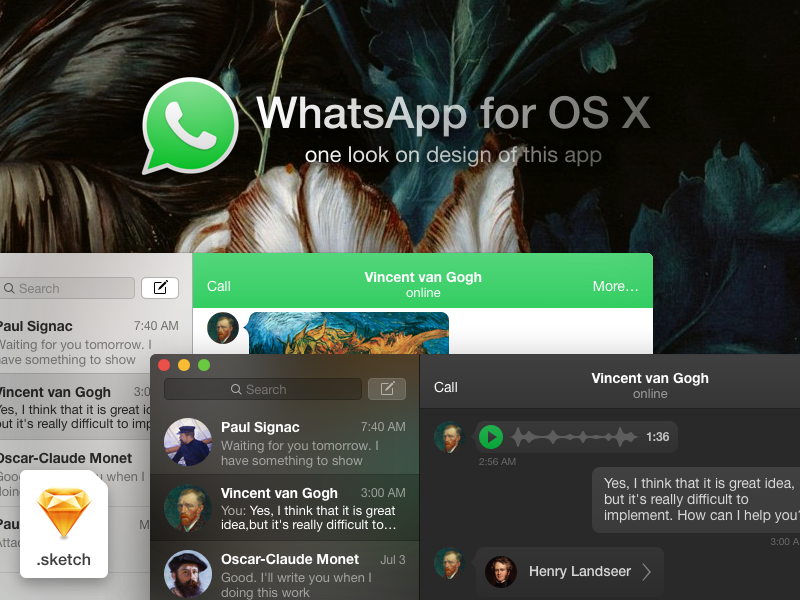 Download WhatsApp for OS X design by Roman Banks on Dribbble