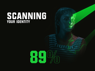 Scanning in progress girl graphic design graphicdesign green identity laser scanning woman