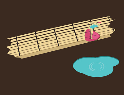 Floating to Dive In album cover design illustration imagination metaphorical minimal whimsical