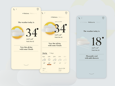 Weather in the Baroque glass design grid layout minimal rebound weather weather app