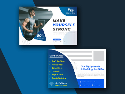 Postcard Design Template corporate creative digital gym postcard health logo mail marketing martial arts martial arts postcard post postcard rumba sports sports postcard studio training ui yoga