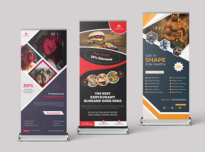 Unique retractable roll up banner banner banner ads banner design branding brochure clean corporate creative design logo print ready rollup banner