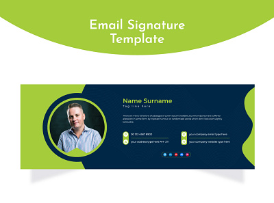 Email Signature Template Design business business email corporate custom email design email design email signature logo singnature singnature design social media design stationery template vector