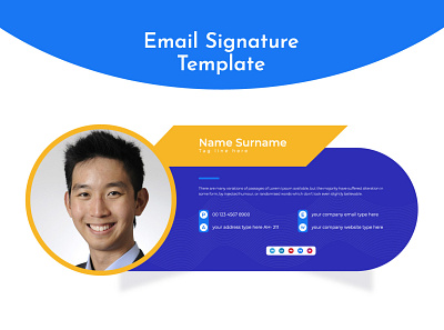 Email Signature Template Design business business email corporate creative custom email email design email signature logo singnature singnature design social media design stationery template vector