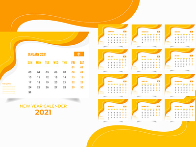 Modern 2021 calendar design templates branding calendar calendar 2021 calendar design corporate corporate calendar creative creative calendar desk calendar desk calendar 2021 happy new year horizontal calendar logo minimal design new year template