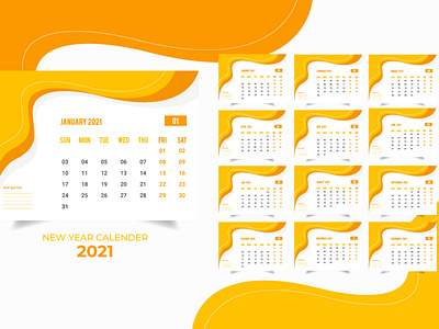 Modern 2021 calendar design templates