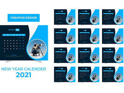 2021 desk calendar design template