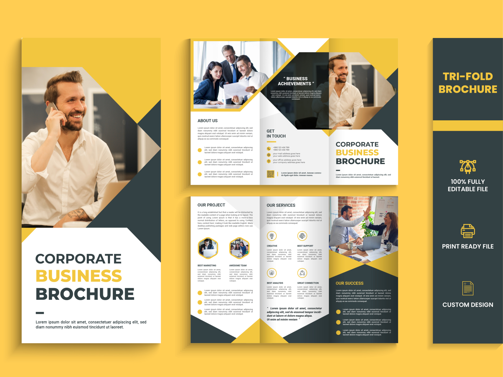 Tri fold brochure design | Corporate brochure design by Al Amin on Dribbble