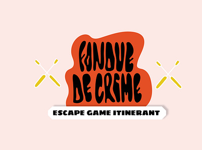 Fondue de crime - escape game itinérant design illustration typography vector