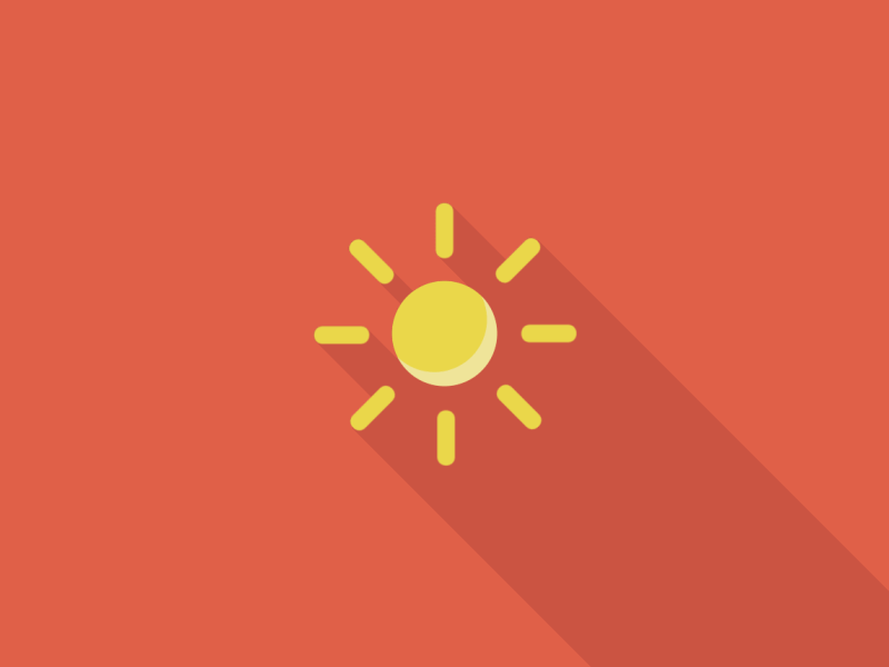 Sun animated flat gif graphic icon long motion shadows sun weather
