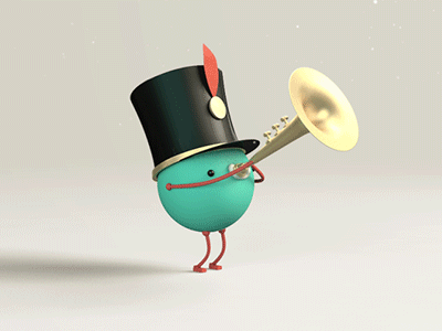 Character rigging test aniamtion band c4d character christmas gif rigging trumpet