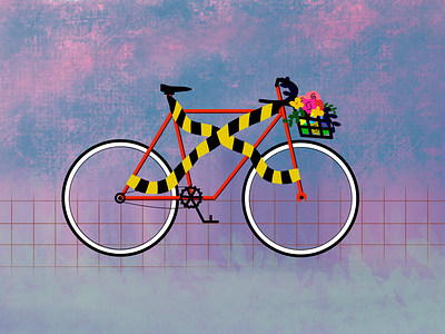 Spring Bicycle bicycle procreate social isolation vector