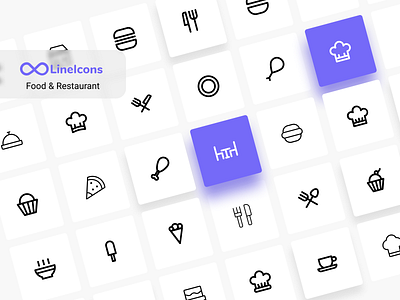 Food and Restaurant Icons design food icon icon pack icons iconset line line icons ux vector web