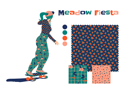 MEADOW FIESTA collection concept design fashion floral graphic artist illustration minimalist pattern pattern design pattern licensing print print on demand repeat seamless summer surface design vector