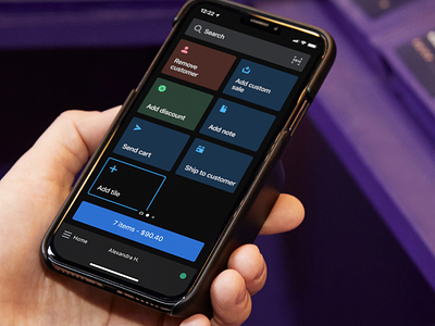 Shopify POS - Mobile app darkmode grid iphone pointofsale smart grid tiles