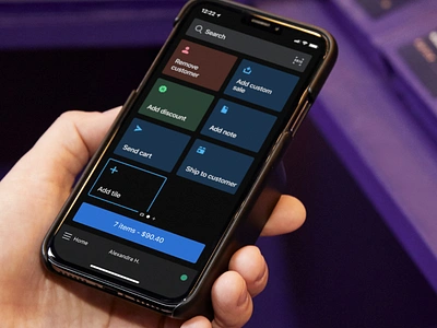Shopify POS - Mobile app darkmode grid iphone pointofsale smart grid tiles