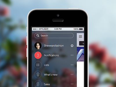 iOS7 Menu Concept app application blur concept ios ios7 iphone menu