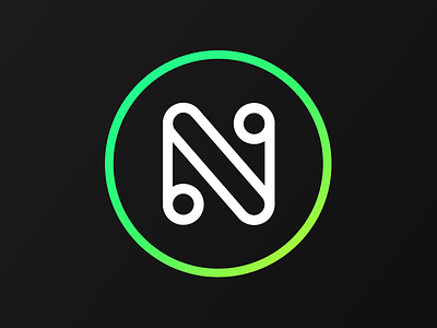 The N circle gradient icon logo n personal