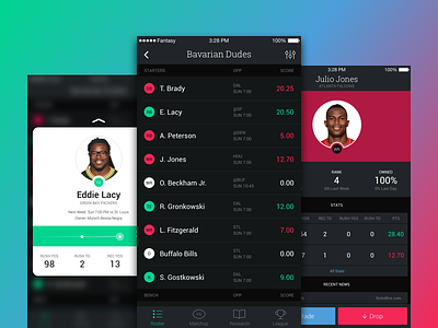 Fantasy Football App 3d touch app fantasy football league profile roster sports