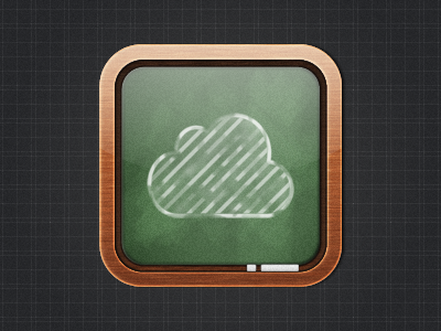 Kids!!! Let's talk about clouds today... app board chalk cloud icon ios texture wood