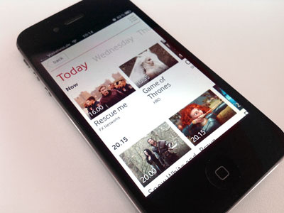 Mobile Epg app epg show tv typography white