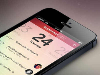 calendar details app application calendar details flat gradient ios7 iphone pull swipe