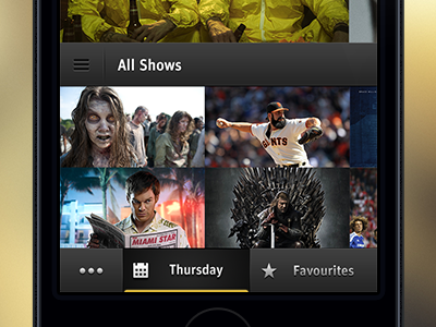 TV Shows app application epg iphone mobile shows tv tv shows