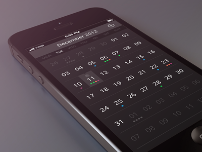 capp - iPhone calendar app app application black cal calendar flat grey iphone