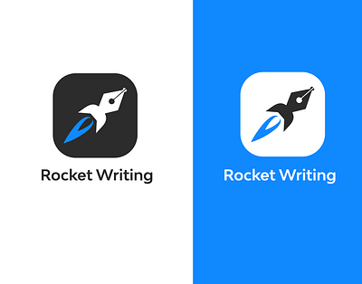 Rocket Writing Logo app app design branding design icon illustrator logo logodesign minimal typography vector