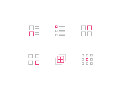 View Option Icons clean geometric grid icons minimal simple sort ui