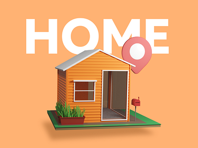 3D House I call Home 3d 3d illustration 3d rendering 3dsmax blender blender3d illustration render