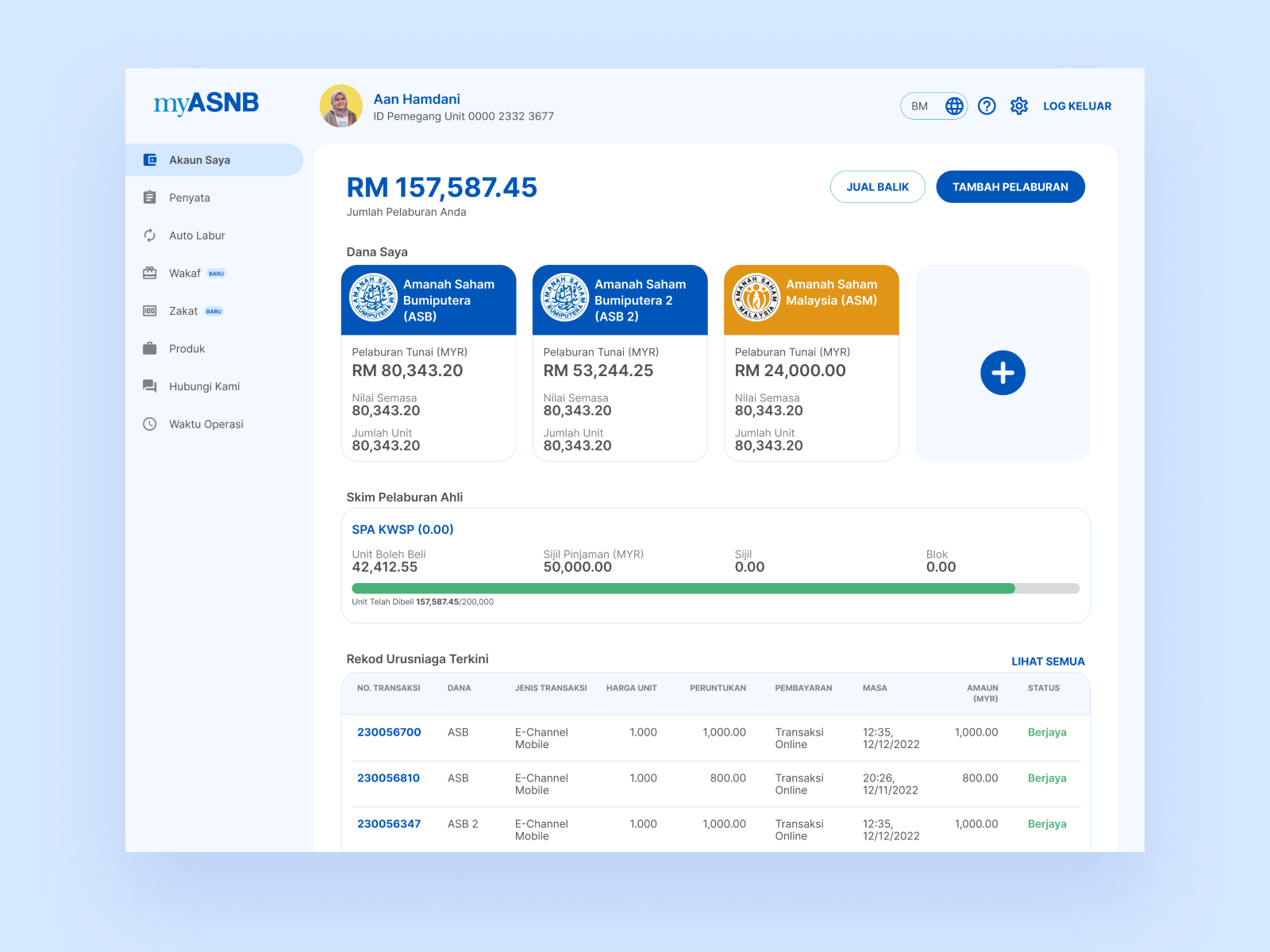 myASNB Portal Home Redesign by aan hamdani on Dribbble