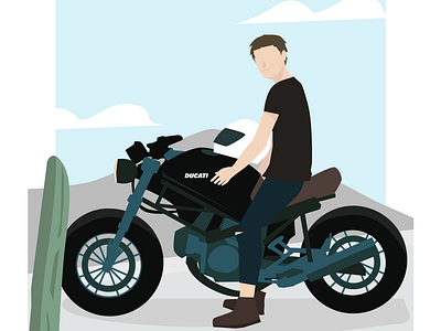 Keith & His Cafe Racer caferacer illustration vector