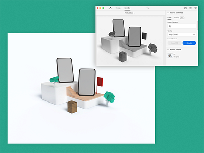 Bokoya - 3D Rendering. 3d 3d rendering adobe dimension design minimal