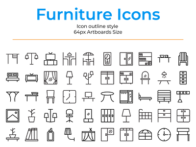 Furniture icons ui web
