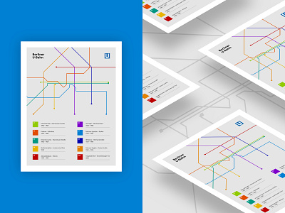 Berlin Subway Flat Poster berlin design flat germany graphic illustration metro minimal poster railway subway tramway vector