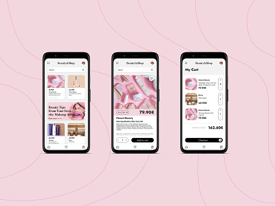 Beauty App UI Concept clean concept design flat icon minimal shop store ui ux vector