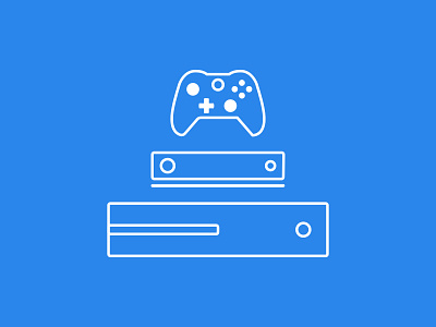 Xbox One + Controller + Kinect Icon controller flat game gaming icon illustration kinect minimal one original ui ux vector videogame xbox xboxone