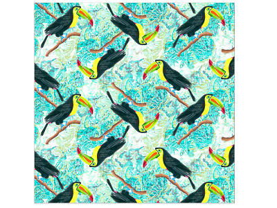 tucano allover art illustration pattern pattern design print textile