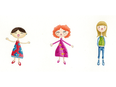 meninas art book character children book illustration exhibition illustration print watercolor