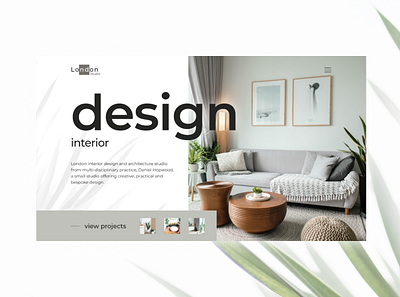 Interior Studio/Landing Page branding design furniture interior design interior studio landing page minimal product design ui ux web website